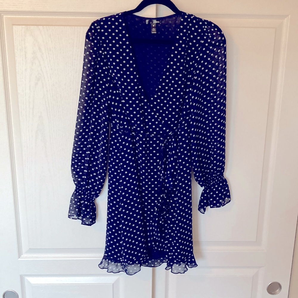Navy and White Wrap Dress Size Medium